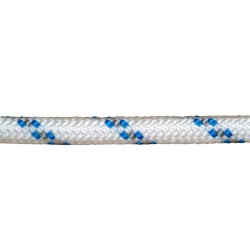 Cuerda Poliester Trenzada Blanco / Azul 14 mm. Bobina 100 m.
