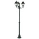 Farol Jardin Extensible Con Columna 3 Faroles 2 Metros Negro