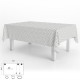 Mantel Hule Rectangular Rombos Grises Impermeable Antimanchas PVC 140x250 cm. Recortable Uso Interior y Exterior