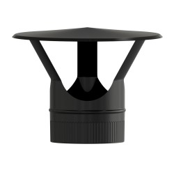 Sombrero Estufa Vitrificado Negro Ø 150 mm. Sombrero Tubo Chimenea, Sombrero Tubo Humo, Sombrero Tubo Calefacción, Sombrero Humo