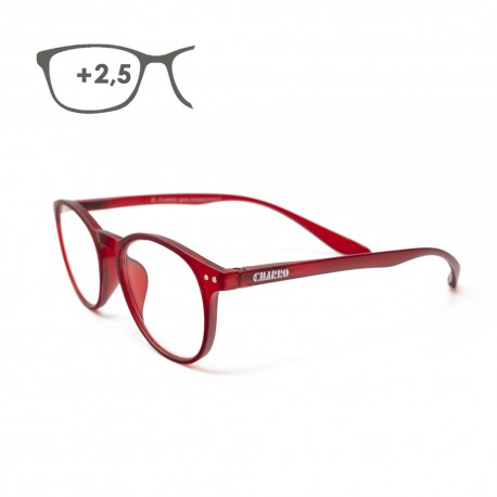 Gafas Lectura Connecticut Color Rojo Aumento +2,5 Patillas Para Colgar Del Cuello , Gafas De Vista, Gafas De Aumento
